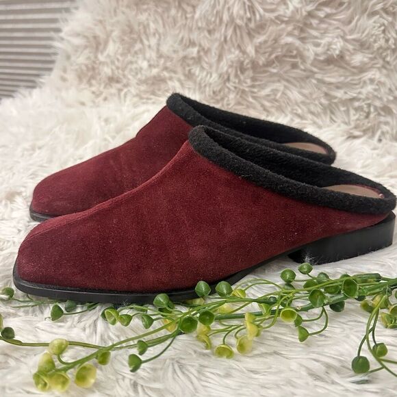 Bally Made in Italy Baleares Maroon Suede Slip‎ On Square Toe Mules  size 7M - Picture 5 of 10